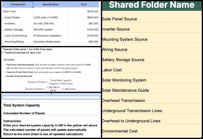 Highest Good Energy, Establishing Abundant Community Systems, One Community Weekly Progress Update #638, Energy Infrastructure Cost Analysis updates, phase 2 and 3 visualization edits, chart revisions based on feedback, resource link accuracy check, supporting document uploads, reference sheet validation, OC Training Team admin work, collage creation for training team, team contribution review, manager rating feedback process.