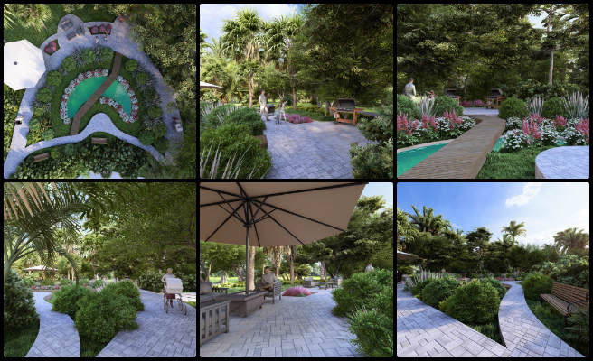 Earthbag Village, Helping People Create Their Own Sustainable Futures, One Community Weekly Progress Update #640, Earthbag Village landscape design, aquapini and walipini modeling, SketchUp terrain modeling, Lumion architectural visualization, sustainable landscape architecture, open source eco-village planning, realistic vegetation rendering, permaculture landscape integration, earth-sheltered greenhouse design, One Community sustainable housing project