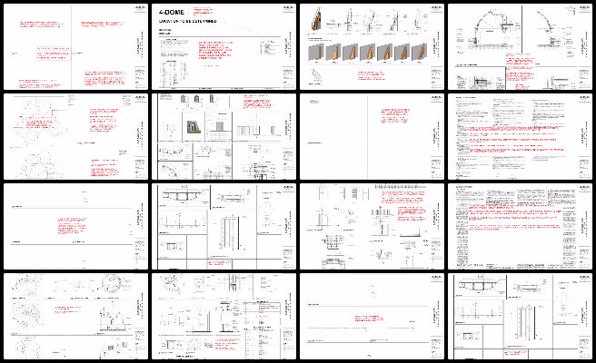 Earthbag Village, Establishing Abundant Community Systems, One Community Weekly Progress Update #638, Earthbag Village architectural design, 4-dome home construction plans, cartoon construction document set, sustainable village housing design, open source architectural templates, eco-friendly community development, construction document tracker, scalable architectural planning, One Community housing solutions, architectural flow of construction drawings