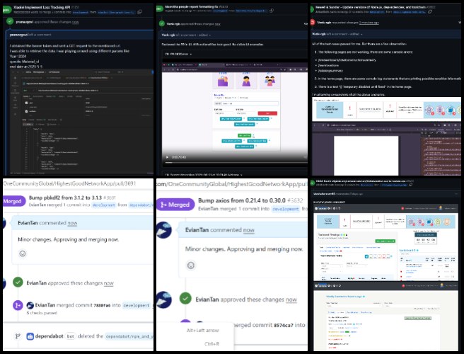 PR, Highest Good Network Software, Self-replicating Highest Good Creation, One Community Weekly Progress Update 641, pull request, PR review, PR review team, software team, software development, Highest Good Network, Highest Good society, One Community, MERN Stack, software engineering, Use MongoDB, React.js, Node.js, Express.js, open source software