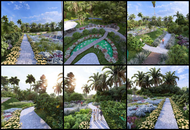 Highest Good Food, How to Make a Difference in the World, One Community Weekly Progress Update #645, Earthbag Village development, sustainable housing design, Southwest and Southeast region updates, texture map revisions, landscape element integration, material setting adjustments, architectural visualization, multi-angle rendering preparation, surface finish optimization, open source eco-village planning.