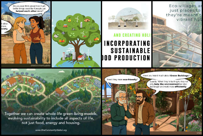 Graphics Design, Highest Good Network, Community-based DIY Sustainable Infrastructure, One Community Weekly Progress Update 644, community-based diy sustainable infrastructure, game-style character design, ai-generated artwork, photoshop character editing, website development template, social media graphics design, infographic updates, poster redesign, dropbox image management, visual content review process