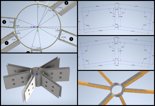 Nikhil, Duplicable City Center, How to Make a Difference in the World, One Community Weekly Progress Update #645, dome assembly design, hub connector modification, beam length adjustment, structural beam conflict resolution, standard beam selection, metal spoke fabrication, spoke cutting drawings, architectural dome construction, CAD assembly documentation, sustainable dome engineering