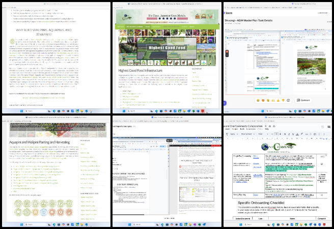 Highest Good Food, Widespread and Lasting Eco-lifestyle Access, One Community Weekly Progress Update #642, Highest Good Food Project, food infrastructure design, Aquapini Walipini open source, planting harvesting documentation, graphic standards development, open source folder analysis, DWG files review, cohesive narrative development, funder presentation materials, replication documentation standards.