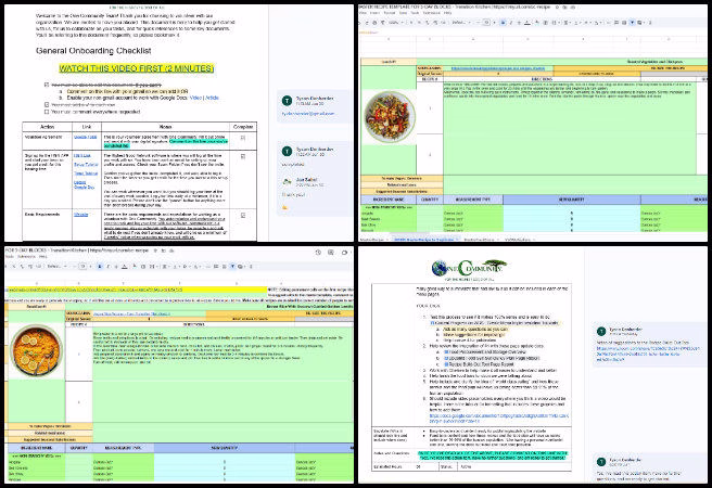 Highest Good Food, Widespread and Lasting Eco-lifestyle Access, One Community Weekly Progress Update #642, food procurement storage, sustainability planning, transition kitchen design, recipe build-out tutorial, 3-day recipe plan, recipe planning tool, food system onboarding, sustainable food preparation, recipe development process.