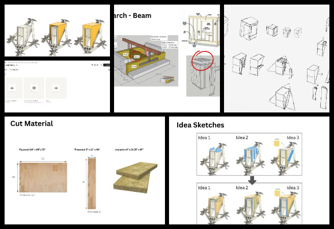 Dormer second-floor window design, roof and wall structure research, architectural sketch solutions, Duplicable City Center updates, cut sheet metrics, 3D model iteration, architectural detailing, sustainable building design, construction document updates, window structural design.
