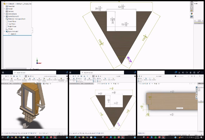 3D design material analysis, second-floor designer coordination, nominal vs actual material values, redrawn parts for assembly, material cost estimation, design modification process, final assembly adjustments, construction design approval, sustainable building materials, architectural design analysis