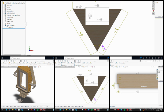 3D design material analysis, second-floor designer coordination, nominal vs actual material values, redrawn parts for assembly, material cost estimation, design modification process, final assembly adjustments, construction design approval, sustainable building materials, architectural design analysis