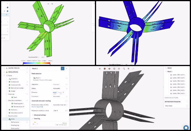 Ayushman, Duplicable City Center, Sustainable Resource Development and Access, One Community Weekly Progress Update #646, FEA analysis hub connector, FEA software troubleshooting, meshing connector elements, structural analysis modeling, hub connector redesign, element size adjustment, documentation of FEA results, engineering simulation setup, resolving FEA software errors, stress testing CAD components