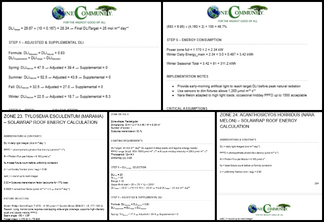 Highest Good Food, Sustainable Resource Development and Access, One Community Weekly Progress Update #646, Lighting energy calculation refinement, Greenhouse Walipini 1 zones, seasonal lighting adjustments, fixture specification updates, zone-specific data inputs, greenhouse design alignment, project formatting standards, sustainable lighting planning, energy efficiency modeling, greenhouse infrastructure design