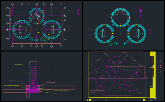 Earthbag Village, Creating an Ecological Living Paradigm, One Community Weekly Progress Update #647, Earthbag Village three dome design, AutoCAD construction drawings, sustainable building floor plans, eco village housing project, open source ecological living, civil engineering sustainable design, construction template editing, sustainable architecture plans, eco friendly dome homes, green building community designs 