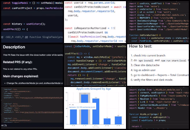 How to Create Global Sustainability, One Community Weekly Progress Update #648, Highest Good Network Software, Cross-Functional Software Development, Open Source Project Updates, Dark Mode Implementation, Donut Chart Analytics, CSS Module Migration, Lessons Learned Graph, Applicant Age Chart Refinements