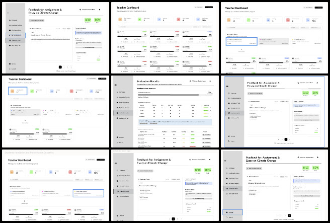 Highest Good Education, Sustainable Resource Development and Access, One Community Weekly Progress Update #646, Teacher and Student Dashboard, Students Handbook feature, student performance tracking, custom student groups, learning progress analytics, Evaluation Results module, assessment summary table, assignment feedback interface, teacher comments review, student notes section