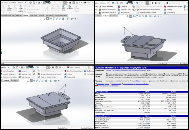ANSYS thermal analysis, spa pool redesign, heat loss calculation, U value testing, R value analysis, convection coefficient setup, radiation emissivity inputs, construction thermal simulations, spa cover hinge redesign, engineering heat flux mapping