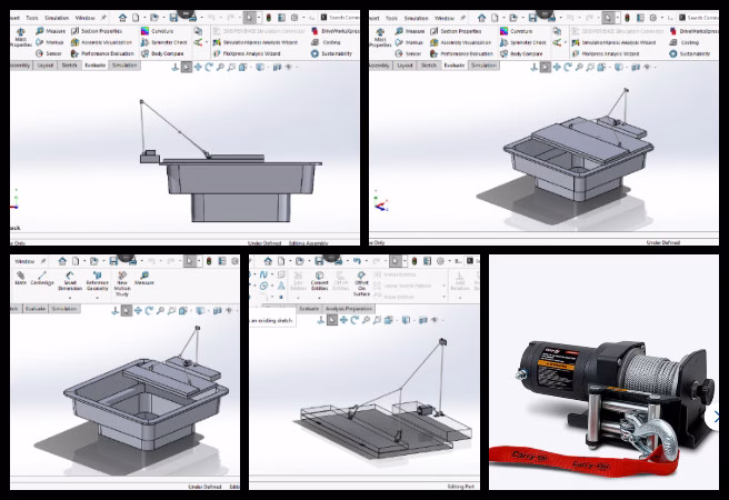 Spa tub redesign, SolidWorks model update, cover plate resizing, cable path system design, guide pulley layout, winch integration, plate hinge adjustments, heat loss minimization, mechanical assembly optimization, spa cover plate engineering.