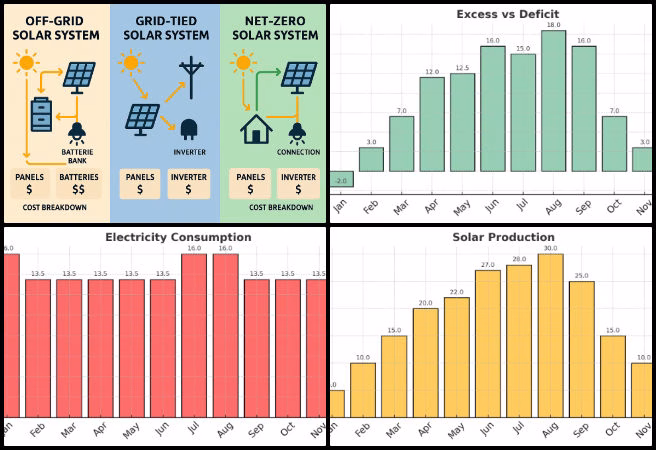 Highest Good Energy, Sustainable Resource Development and Access, One Community Weekly Progress Update #646, Solar cost trends analysis, net metering visuals, off-grid system case studies, photovoltaic price infographic, solar adoption summary, user-friendly solar calculator guidance, off-grid KPI development, visual explanation alignment, documentation proofreading and formatting, non-technical solar education.
