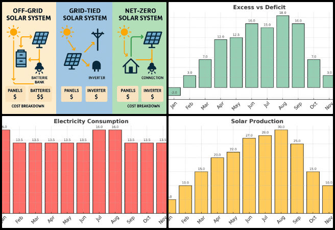 Highest Good Energy, Sustainable Resource Development and Access, One Community Weekly Progress Update #646, Solar cost trends analysis, net metering visuals, off-grid system case studies, photovoltaic price infographic, solar adoption summary, user-friendly solar calculator guidance, off-grid KPI development, visual explanation alignment, documentation proofreading and formatting, non-technical solar education.