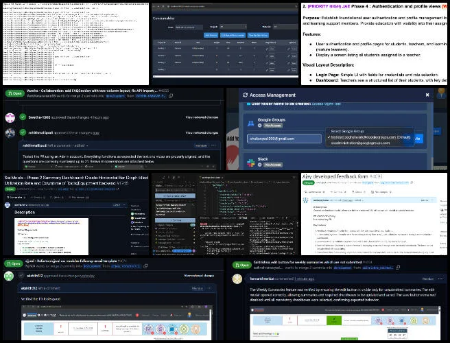 Code Crafters, Highest Good Network Software, Creating a Sustainable World to Benefit Us All, One Community Weekly Progress Update #653, feedback modal development, HGN Rest App improvements, HighestGoodNetwork pull requests, fixing import and compile errors, Google Groups access management integration, validating pull requests in dashboards and UI, Project Status Donut Chart, horizontal bar graph for tool utilization, dark mode in React components, authentication and profile view tasks