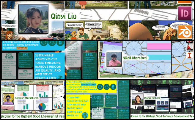 Graphics Design, Highest Good Network, Creating a Sustainable World to Benefit Us All, One Community Weekly Progress Update 653, website announcements, poster design, volunteer updates, copy editing, color selection, infographic design, sustainability goals, social media artwork, cross-team collaboration, asset management
