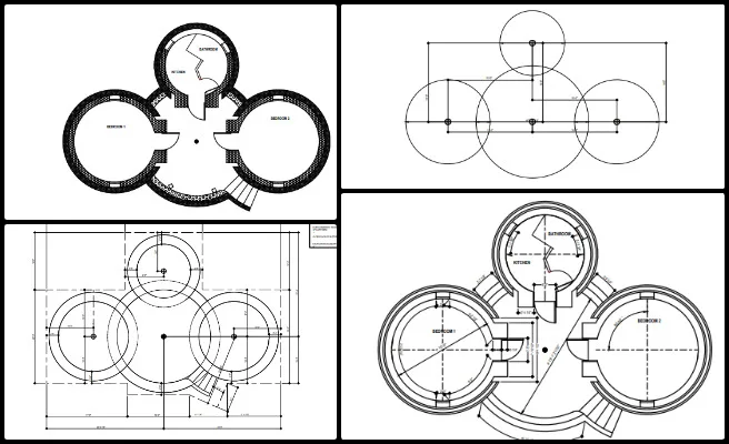 Earthbag Village, Global-Sustainability Systems Design, One Community Weekly Progress Update #652, Earthbag Village excavation plans, sustainable earthbag construction drawings, civil engineering structural plans, building section design, structural column layout, eco-friendly village infrastructure, open source housing documentation, regenerative community construction, Earthbag Village four-dome reference, community-scale sustainable design