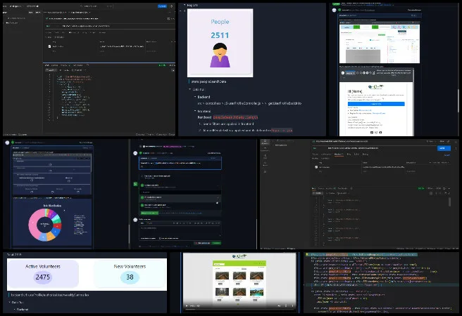 Team Alpha, Highest Good Network Software, Open Sourcing the World We Want, One Community Weekly Progress Update #654, Alpha Team project management, pull request reviews, Postman API testing, weekly team summaries, event registration search features, case insensitive search functionality, module CSS conversion, web development updates, total org Summary stats accuracy, software testing and documentation