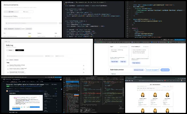 binary brigade, highest good network software, sustainable and free-shared eco-solutions, one community weekly progress #656, task replication feature, hgn questionnaire dashboard, job analytics bar graph, education portal comments, css modules migration, profile page permissions, badge validation workflow, slashdot module updates, lesson plan builder ui, weekly progress report