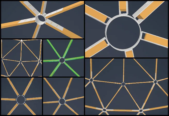 One Community Weekly Progress Update #658, Conscientious Stewardship of Our Biosphere, Duplicable City Center FEA analysis review, dome assembly beam trimming completion, row 5 model verification discussion, team collaboration and alignment One Community, mechanical design coordination, sustainable dome connector analysis, open source engineering workflow, eco-architecture system updates
