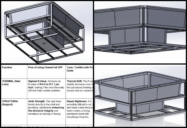 One Community Weekly Progress Update #658, Conscientious Stewardship of Our Biosphere, Eco-Spa thermal and structural compliance, California Title 24 regulation research, aircrete and cinder block shell validation, insulation and heat loss strategy One Community, open source sustainable spa engineering, I-beam and HSS structure evaluation, eco-architecture thermal design optimization, durability and freeze protection systems