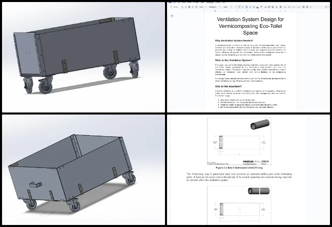 Highest Good Network, Creating a Sustainable World That Benefits Everyone, One Community Weekly Progress Update 660 Earthbag Village ventilation design, mechanical engineering report, HVAC duct design, filtration layout development, FEA and CFD analysis results, Bill of Materials finalization, ventilation system performance evaluation, sustainable engineering project, eco-toilet ventilation system, creating a sustainable world that benefits everyone