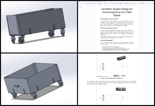 Highest Good Network, Creating a Sustainable World That Benefits Everyone, One Community Weekly Progress Update 660 Earthbag Village ventilation design, mechanical engineering report, HVAC duct design, filtration layout development, FEA and CFD analysis results, Bill of Materials finalization, ventilation system performance evaluation, sustainable engineering project, eco-toilet ventilation system, creating a sustainable world that benefits everyone