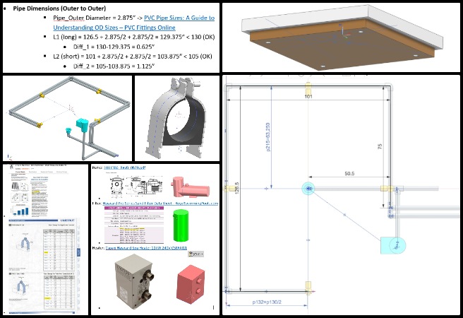 Bevan, Duplicable City Center, Improving the Human Living Experience, One Community Weekly Progress Update #663, eco-spa plumbing layout, unistrut frame alignment, plumbing spacing requirements, pipe clamp selection, cushion clamps, HDPE access panel, mechanical room CAD modeling, pump and filter configuration, heater system design, sustainable spa infrastructure