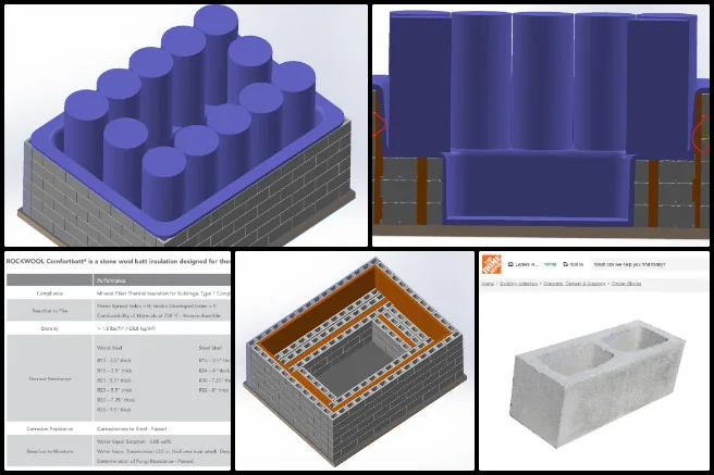 Bevan, Duplicable City Center, Jump-starting Our Sustainable Future, One Community Weekly Progress Update #659, cinder block understructure design, CAD modeling for architecture, rockwool insulation integration, sustainable building materials, structural frame design, plumbing integration planning, energy-efficient underbody system, modular housing structure, thermal insulation modeling, eco-friendly construction solutions