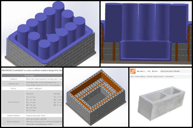 Bevan, Duplicable City Center, Jump-starting Our Sustainable Future, One Community Weekly Progress Update #659, cinder block understructure design, CAD modeling for architecture, rockwool insulation integration, sustainable building materials, structural frame design, plumbing integration planning, energy-efficient underbody system, modular housing structure, thermal insulation modeling, eco-friendly construction solutions