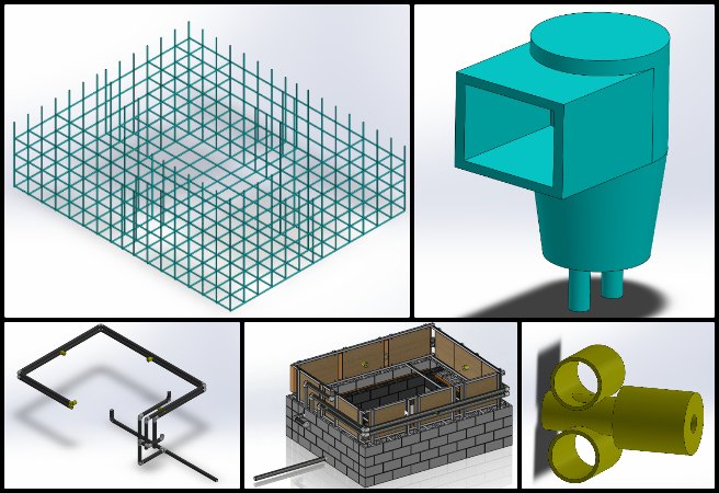 Bevan, Duplicable City Center, Pragmatic Eco-utopia Creation, One Community Weekly Progress Update #661, eco-spa CAD modeling, rectangular spa tub design, inlet outlet pipe detailing, rebar internal support modeling, plumbing system integration, cinder block support structure, sustainable spa system design, 3D spa component alignment, structural plumbing assembly, eco-friendly spa engineering