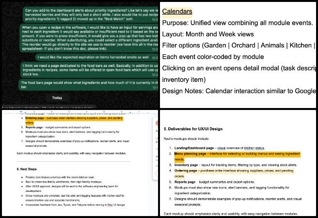 Chelsea, Highest Good Food, Creating a Sustainable World That Benefits Everyone, One Community Weekly Progress Update #660, Transition Food Self-sufficiency software design, sustainable food and inventory tracking system, Master Recipe Tool integration, UX/UI mockup development in Figma, sustainable kitchen management software, Highest Good Food initiative, One Community open source goals, eco food system innovation, collaborative software design process, creating a sustainable world that benefits everyone