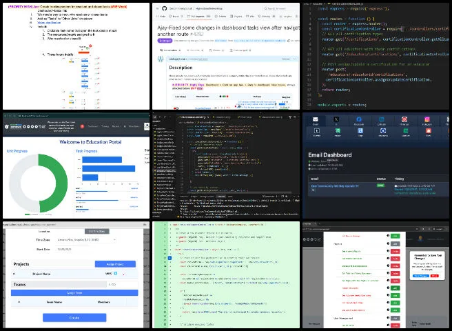Code Crafters, Highest Good Network Software, Jump-starting Our Sustainable Future, One Community Weekly Progress Update #659, PR review, backend API integration, frontend UI optimization, database schema design, educator training management system, student progress tracking dashboard, email automation and delivery system, event calendar module development, software engineering, open source software