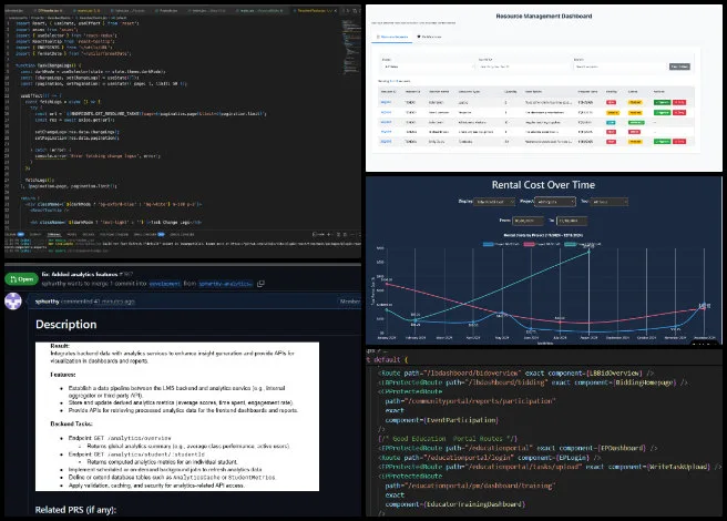 Code Crafters, Highest Good Network Software, Open Sourcing Sustainable Civilization Development, One Community Weekly Progress Update #662, project management dashboard development, frontend and backend feature implementation, data visualization enhancements, analytics backend integration, dynamic educator training dashboard, student metrics analytics, API endpoint development, UI/UX component updates, chart rendering optimization, software development progress report