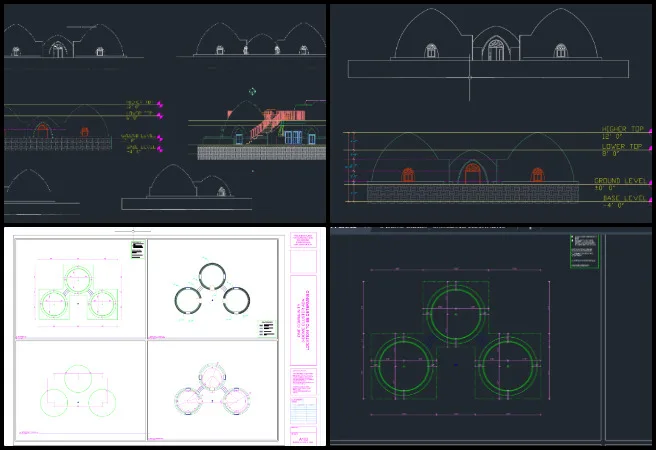 Highest Good Network, Jump-starting Our Sustainable Future, One Community Weekly Progress Update 659 ADA compliant design, Earthbag Village accessibility, 3 Dome Cluster floor plans, interior design drafting, ADA construction documentation, CAD architectural plans, elevation and dimension drawings, accessible building planning, excavation and site layout plan, inclusive sustainable architecture