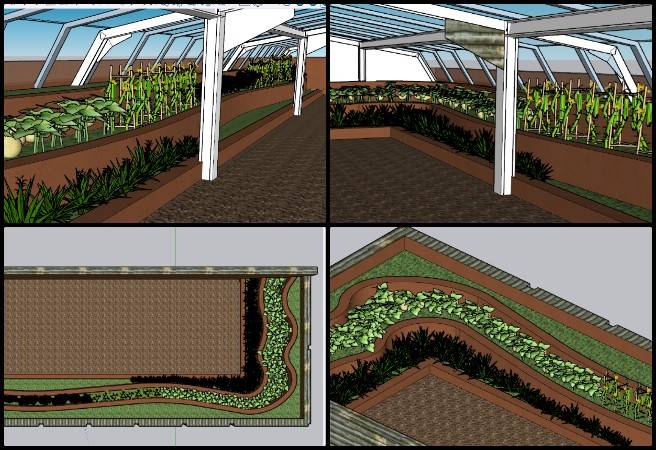 Gayatri, Highest Good Food, Open Sourcing Sustainable Civilization Development, One Community Weekly Progress Update #662, Walipini 3 people space design, sustainable greenhouse layout, SketchUp plant and tree placement, regenerative agriculture modeling, eco-friendly landscape design, Aquapini and Walipini planning, Highest Good Food initiative, open source sustainable civilization, participatory ecological design, One Community regenerative development