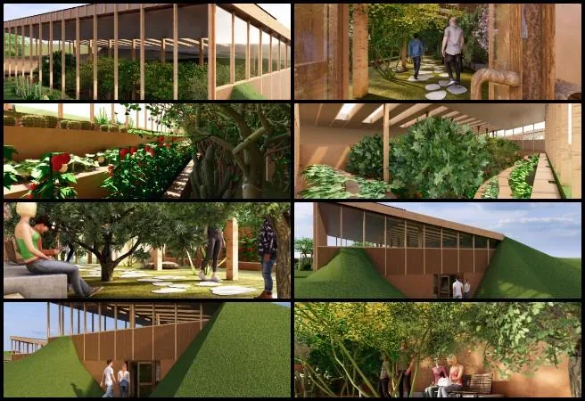 Japneet, Highest Good Food, Pragmatic Eco-utopia Creation, One Community Weekly Progress Update #661, Walipini 1 Lumion render development, Frost-free Arid Zone Desert House visualization, pathway and circulation design, stepping stone detailing, pathway material and texture definition, sunlight analysis for walipini spaces, desert landscape grading and curved terracing, green infrastructure integration, edible and medicinal plant zones, community and resting space design, stone bench placement, Lumion architectural walkthrough creation, Highest Good Food initiative, One Community open-source sustainable development, pragmatic eco-utopia design.