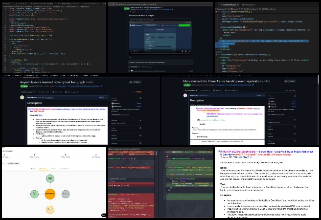 Moonfall Team, Highest Good Network, Weekly Progress Update #663, HGN Software Development, education portal analytics mobile responsiveness and dark mode updates, backend validation enhancements, utilization chart date fix and materials page validation adjustments, Daily Equipment Log tooltips and Project Risk Graph dark mode visibility improvements, Community Portal error-handling with toast notifications and modal confirmations, Phase 2 Tools and Equipment Tracking missing-graph and hover-bug fixes, and Learner Knowledge Evolution View updates including data reinjection, navigation debugging, drafting activities, and modal setup.