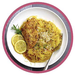 Spicy Spaghetti Squash and Lemon Chicken Thighs