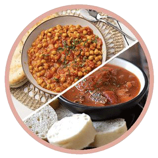 Brown rice with sardine stew