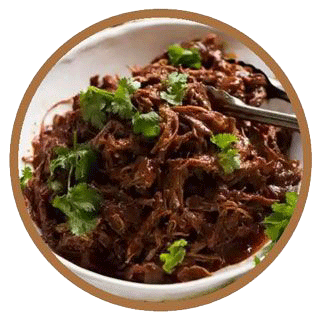 Sweet Potatoes, Creamy Hummus And Pulled Beef