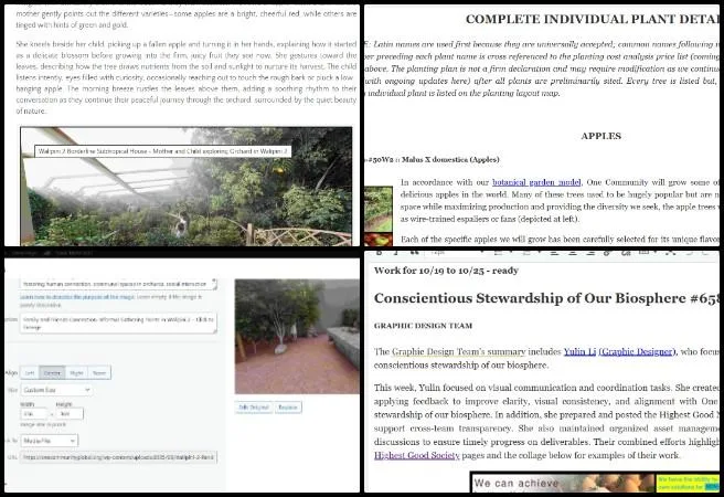 Pallavi, Highest Good Food, Jump-starting Our Sustainable Future, One Community Weekly Progress Update #659, Aquapini and Walipini planting updates, Walipini 2 sustainable greenhouse content, eco agriculture blog development, integrated project feedback and improvements, Highest Good Food initiative, One Community open source objectives, regenerative living vision, collaborative sustainability content, sustainable farming documentation, jump-starting our sustainable future