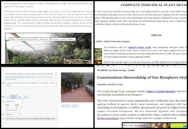 Pallavi, Highest Good Food, Jump-starting Our Sustainable Future, One Community Weekly Progress Update #659, Aquapini and Walipini planting updates, Walipini 2 sustainable greenhouse content, eco agriculture blog development, integrated project feedback and improvements, Highest Good Food initiative, One Community open source objectives, regenerative living vision, collaborative sustainability content, sustainable farming documentation, jump-starting our sustainable future