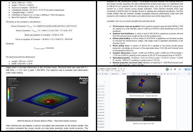 Highest Good Network, Creating a Sustainable World That Benefits Everyone, One Community Weekly Progress Update 660 vermiculture toilet engineering, mechanical engineering documentation, finite element analysis FEA, bolt stress analysis, winch structural evaluation, report formatting and revision, collaborative engineering standards, sustainable mechanical design, project consistency verification, creating a sustainable world that benefits everyone