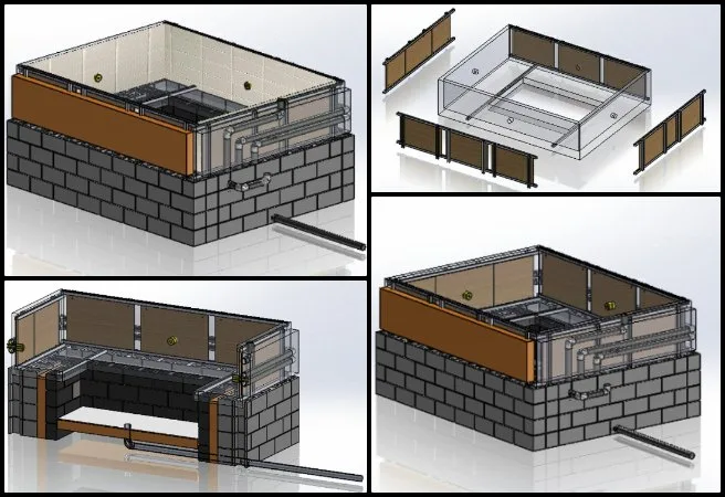 Sandesh, Duplicable City Center, Pragmatic Eco-utopia Creation, One Community Weekly Progress Update #661, hybrid structure CAD modeling, eco-spa structural engineering, Rock Wool insulation cavity design, cork plywood shell modeling, waterproofing boundary creation, plumbing circulation modeling, structural access panel design, FEA preparation steps, thermal analysis requirements, Bill of Materials development