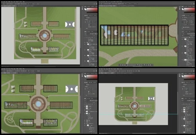 Shivangi, Highest Good Food, Creating a Sustainable World That Benefits Everyone, One Community Weekly Progress Update #660, Highest Good Food masterplan redesign, Aquapini and Walipini landscape detailing, sustainable architecture visualization, shadows and texture refinement, eco community masterplan render, regenerative food system design, One Community open source platform, participatory sustainable development, landscape and plant detailing, creating a sustainable world that benefits everyone