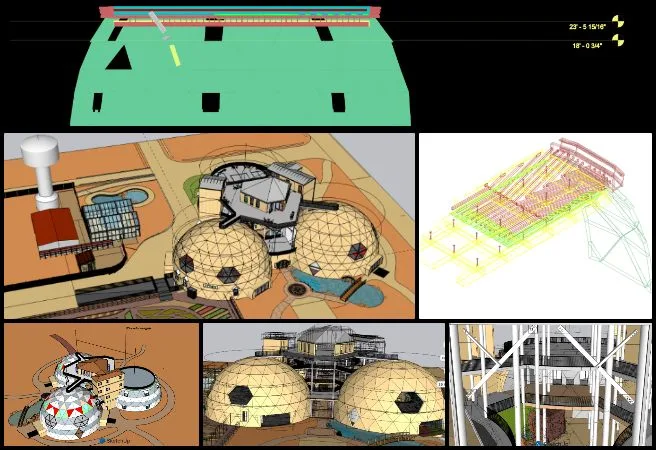 Srujan, Duplicable City Center, Open Sourcing Sustainable Civilization Development, One Community Weekly Progress Update #662, earthquake simulation modeling, structural integrity verification, CAD geometry validation, SketchUp cross-verification process, dome connector accuracy review, dynamic simulation workflow, architectural model consistency check, engineering quality control process, design pipeline validation, seismic analysis preparation